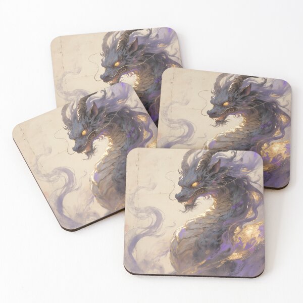 Item preview, The Royal Sentinel: Purple & Gold Qilin Guardian Art designed and sold by Studio Lumiére Zeit.