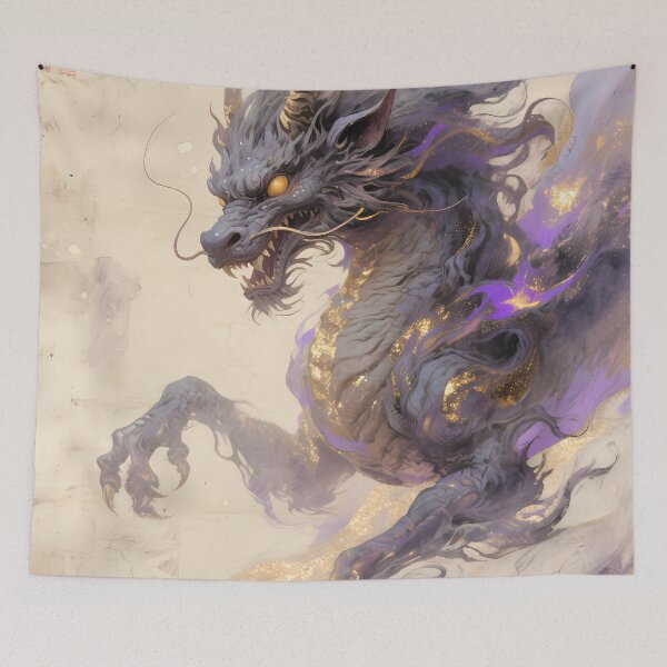 Item preview, The Amethyst Oracle: Purple & Gold Qilin Mystical Art designed and sold by Studio Lumiére Zeit.