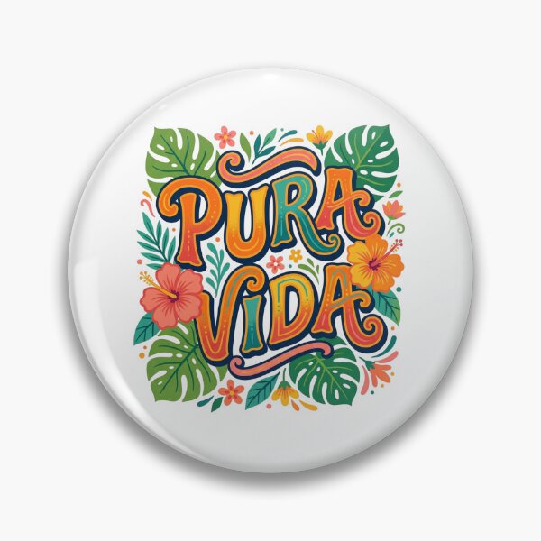 Item preview, Pura Vida Costa Rica Tropical Retro Typography Slang designed and sold by PictoVibe.
