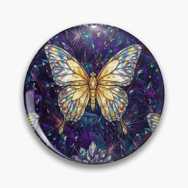Item preview, Iridescent Golden Butterfly Stained Glass Mosaic designed and sold by Lainey1978.