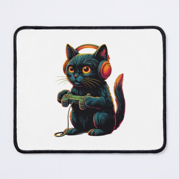 Item preview, Black Cat Playing Game Funny Gamer designed and sold by nosu-art-pod.