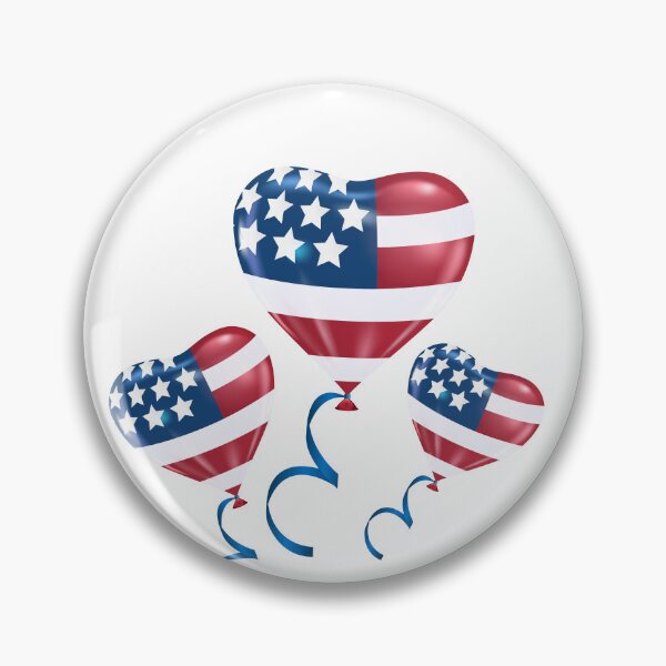 Item preview, Patriotic American Flag Heart Balloons designed and sold by dcohea.