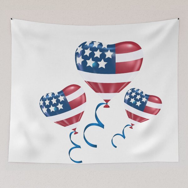 Item preview, Patriotic American Flag Heart Balloons designed and sold by dcohea.