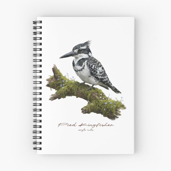 Item preview, Pied Kingfisher on Mossy Branch designed and sold by Takeda-art.