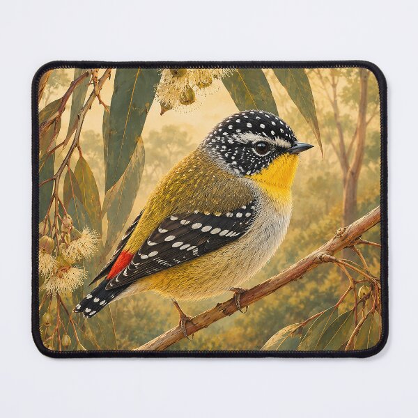 Item preview, Spotted Pardalote in Golden Eucalyptus designed and sold by Pixel Junkies Studio.