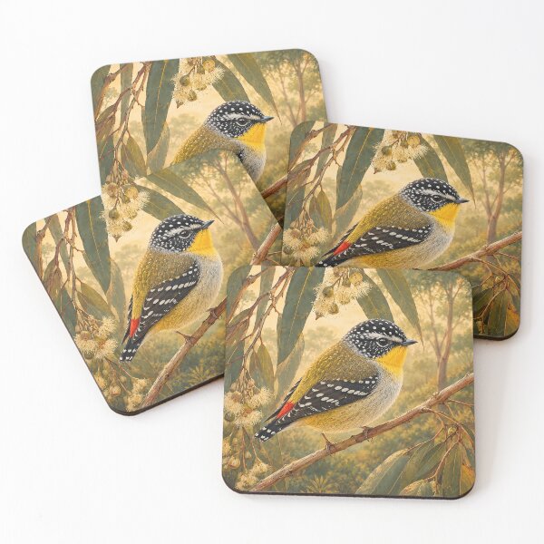 Item preview, Spotted Pardalote in Golden Eucalyptus designed and sold by Pixel Junkies Studio.