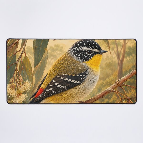 Item preview, Spotted Pardalote in Golden Eucalyptus designed and sold by Pixel Junkies Studio.