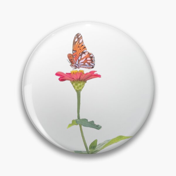 Item preview, Butterfly on a zinnia designed and sold by RaisingAWildling.