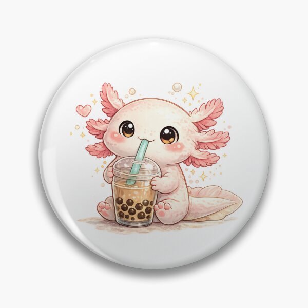 Item preview, Cute Axolotl Drinking Bubble Tea designed and sold by ajamzbox.