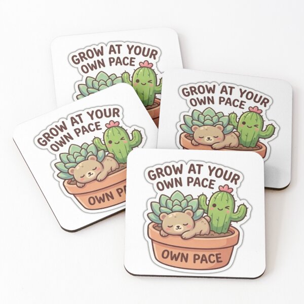 Item preview, Grow At Your Own Pace Cute Succulent Bear Sticker designed and sold by AbsCrewStore.