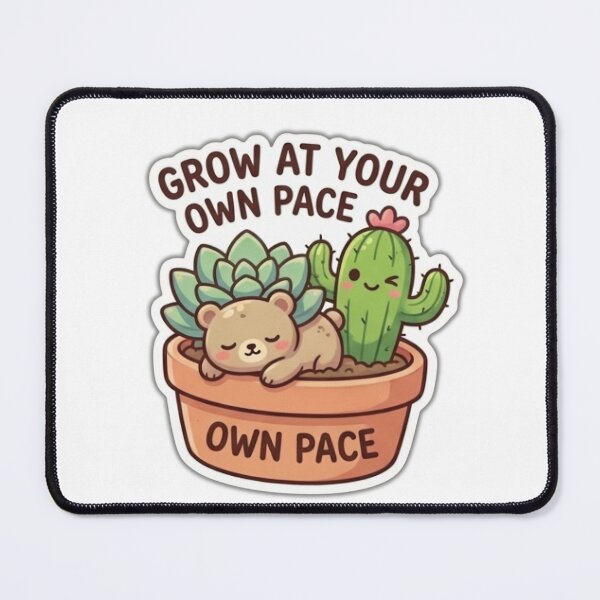 Item preview, Grow At Your Own Pace Cute Succulent Bear Sticker designed and sold by AbsCrewStore.