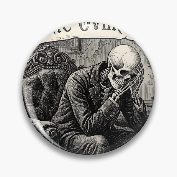 Item preview, Chronic Overthinker Funny Gothic Skeleton Mental Health designed and sold by MintedMinds.