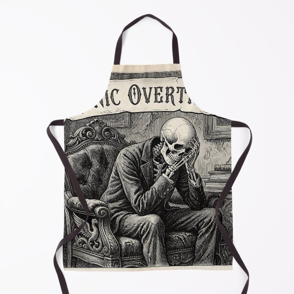 Item preview, Chronic Overthinker Funny Gothic Skeleton Mental Health designed and sold by MintedMinds.