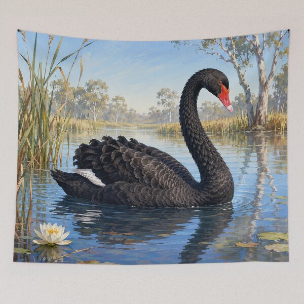 Item preview, Black Swan on Still Wetland designed and sold by Pixel Junkies Studio.