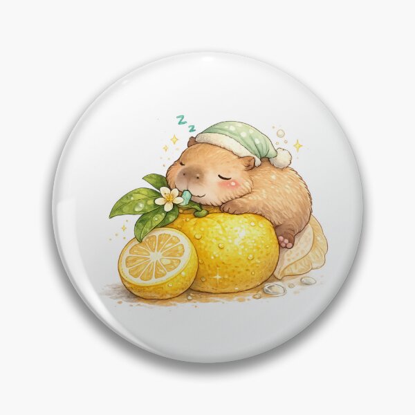 Item preview, Cute Capybara Sleeping on Lemon designed and sold by ajamzbox.