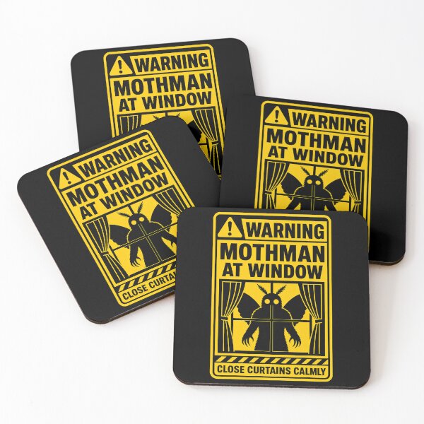 Item preview, WARNING MOTHMAN AT WINDOW Cryptid Warning Sign designed and sold by Zamoar.