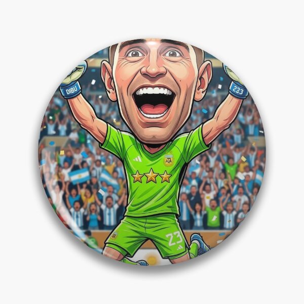 Item preview, Dibu Martínez, goalkeeper, Argentine national team, caricature designed and sold by imagbusiness.