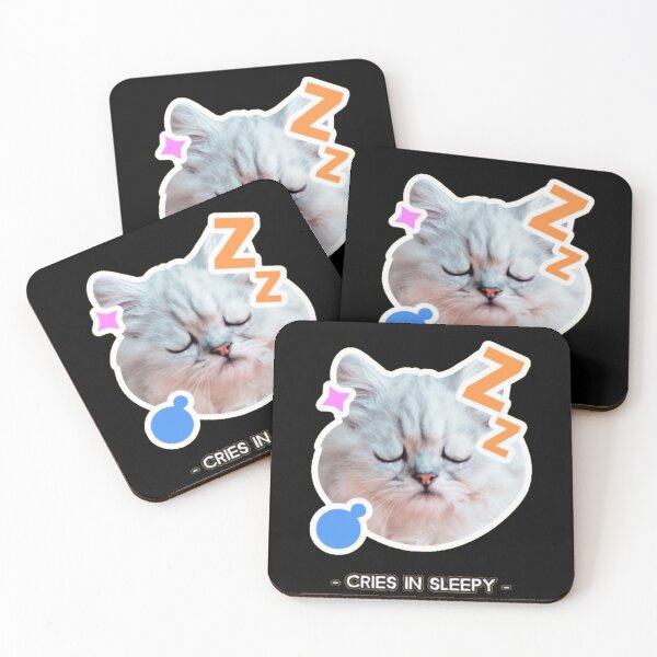 Item preview, Cries In Sleepy Funny Fluffy Cat Meme designed and sold by GenZFashion000.