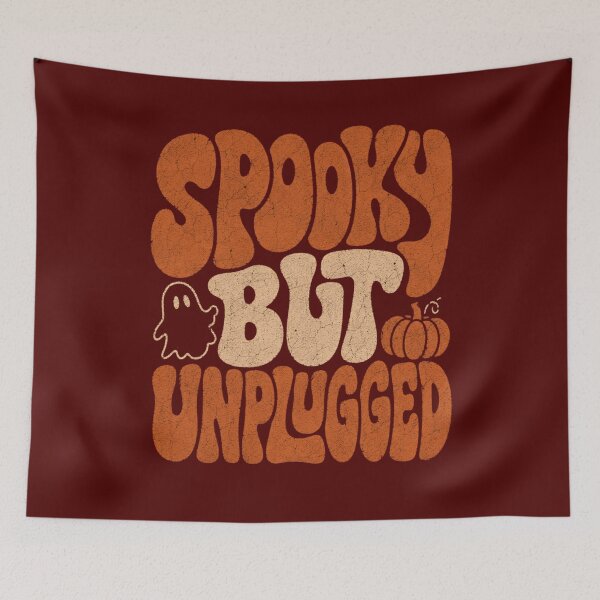 Item preview, Spooky But Unplugged Retro Halloween Digital Detox Shirt designed and sold by PhylonBoxx.