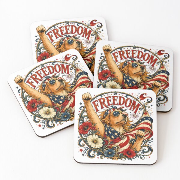 Item preview, Patriotic Golden Retriever Freedom American Flag designed and sold by chattsuede.