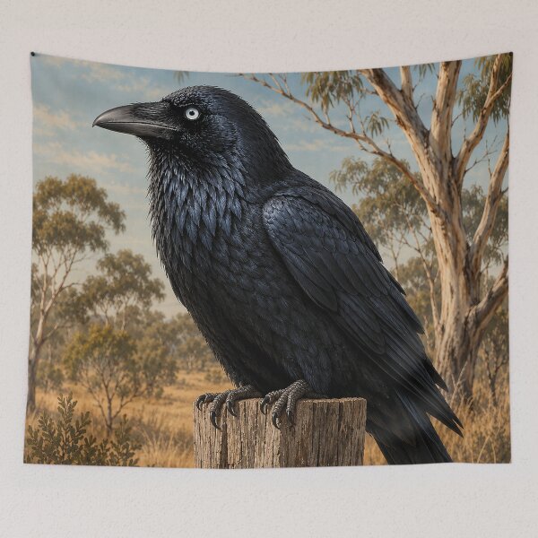 Item preview, Australian Raven on Bushland Post designed and sold by Pixel Junkies Studio.