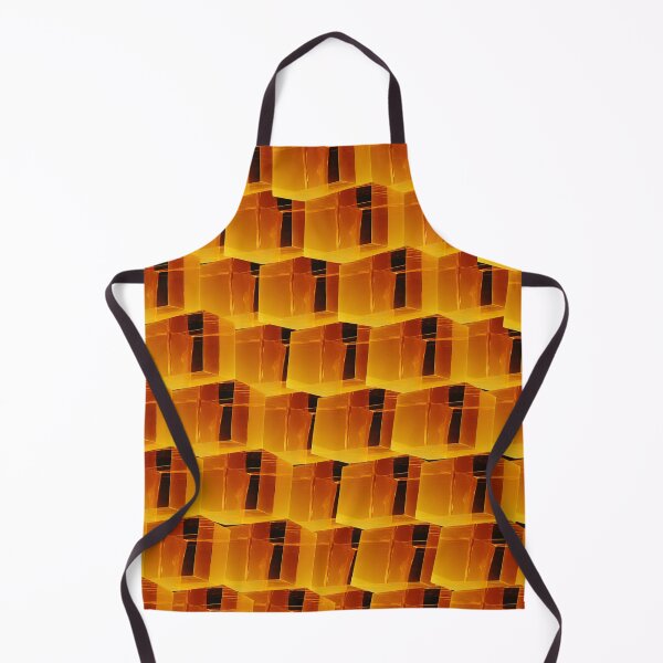 Item preview, Optical 3D Amber Cube Pattern Gold Graphic Aesthetic Print designed and sold by DesGard Design Studio.
