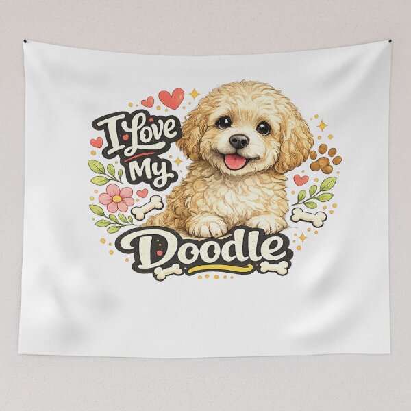 Item preview, I Love My Doodle Watercolor Goldendoodle designed and sold by ssmg80.