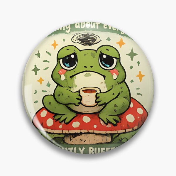 Item preview, Overthinking Frog Sticker Cute Anxiety Frog Cottagecore Meme Emotional Support Frog Funny Frog Sticker Ugly Cute Aesthetic designed and sold by VectorJoy.