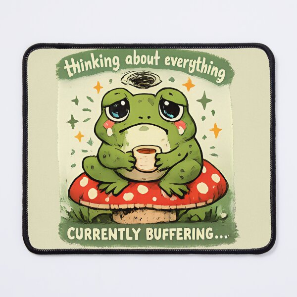 Item preview, Overthinking Frog Sticker Cute Anxiety Frog Cottagecore Meme Emotional Support Frog Funny Frog Sticker Ugly Cute Aesthetic designed and sold by VectorJoy.
