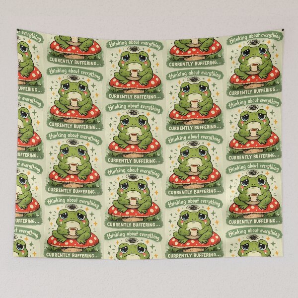 Item preview, Overthinking Frog Sticker Cute Anxiety Frog Cottagecore Meme Emotional Support Frog Funny Frog Sticker Ugly Cute Aesthetic designed and sold by VectorJoy.