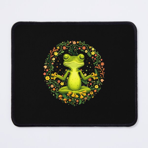 Item preview, Cute Meditating Frog Floral Cottagecore Nature Aesthetic Artwork designed and sold by MiALopezArt.