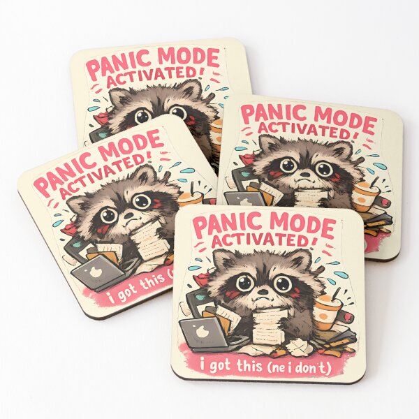 Item preview, Panic Raccoon Sticker ADHD Raccoon Meme Trash Panda Anxiety Humor Ugly Cute Raccoon Chaotic Creature designed and sold by VectorJoy.