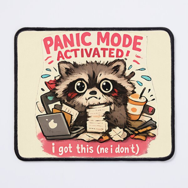Item preview, Panic Raccoon Sticker ADHD Raccoon Meme Trash Panda Anxiety Humor Ugly Cute Raccoon Chaotic Creature designed and sold by VectorJoy.