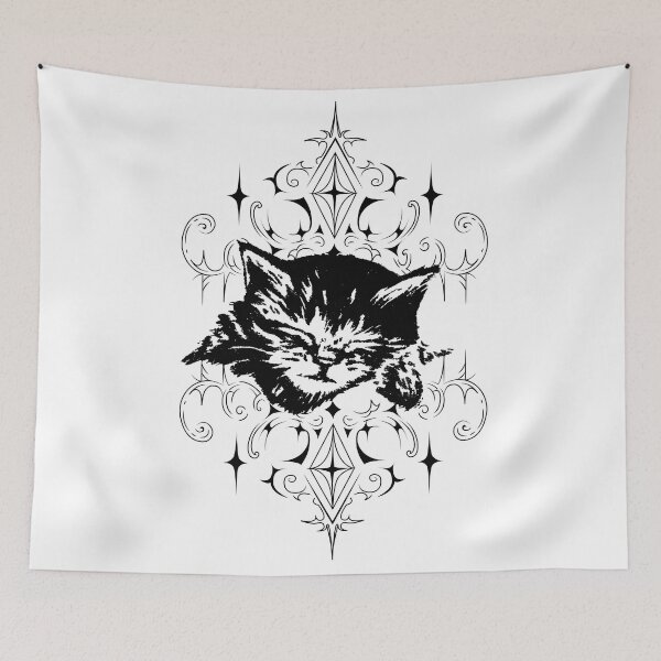 Item preview, Sleeping cat. Magical cyber art designed and sold by Tribalgothss.