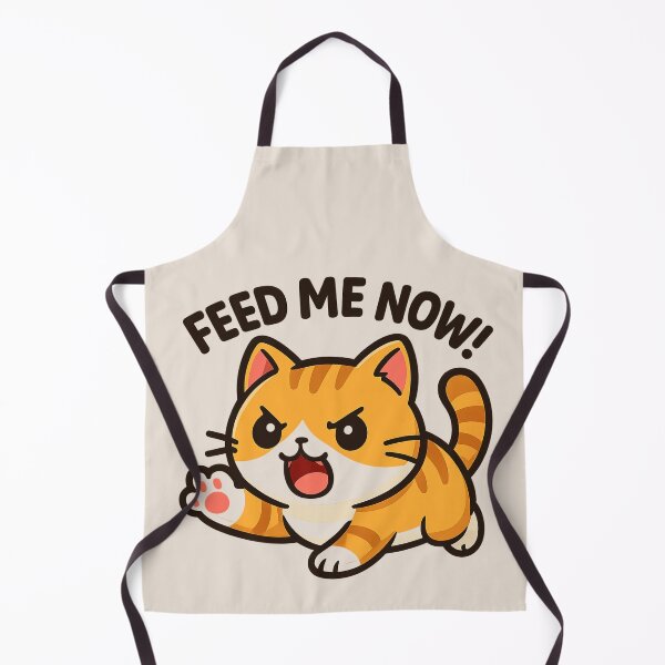 Item preview, Feed Me Now Cat – Cute Hungry Kitty Sticker designed and sold by PixelPicsStudio.