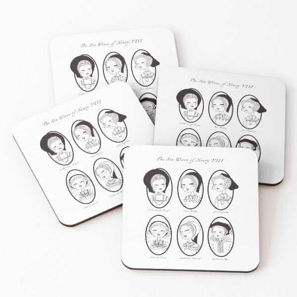 Item preview, Mid Century Style Sketch of the six wives of Henry VIII designed and sold by MariOyama.