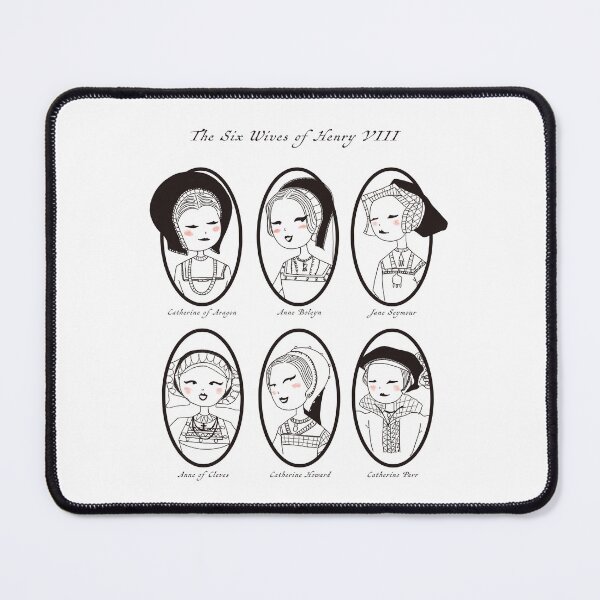 Item preview, Mid Century Style Sketch of the six wives of Henry VIII designed and sold by MariOyama.