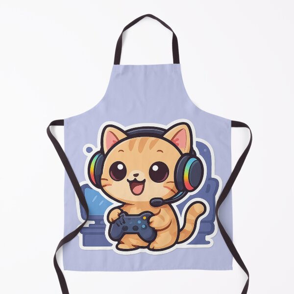 Item preview, Gamer Cat Sticker – Cute Cat with Headphones designed and sold by PixelPicsStudio.