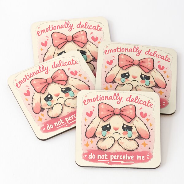 Item preview, Sad Bunny Coquette Sticker Cute Crying Bunny Pink Bow Aesthetic Emotionally Delicate Ugly Cute Bunny Meme designed and sold by VectorJoy.