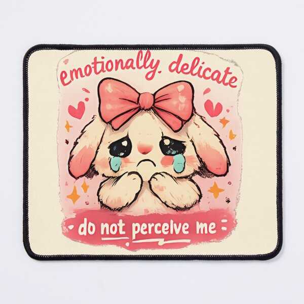 Item preview, Sad Bunny Coquette Sticker Cute Crying Bunny Pink Bow Aesthetic Emotionally Delicate Ugly Cute Bunny Meme designed and sold by VectorJoy.