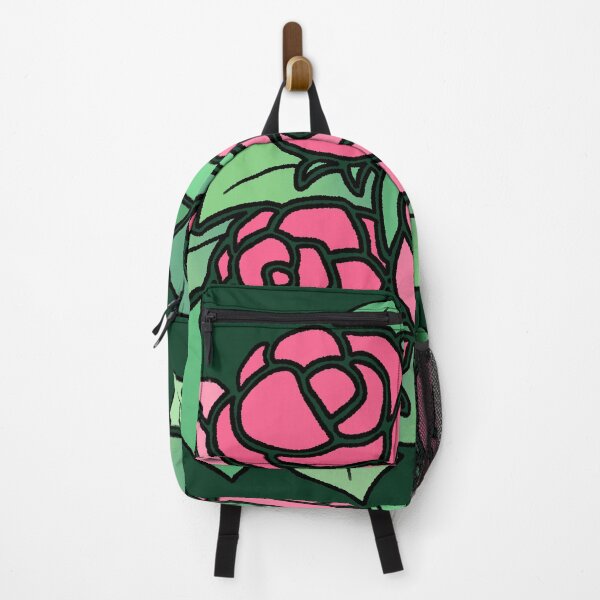 Item preview, Pink rose flowers illustration with green leaves designed and sold by ubborn.