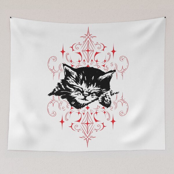 Item preview, Sleeping cat. Magical cyber art designed and sold by Tribalgothss.