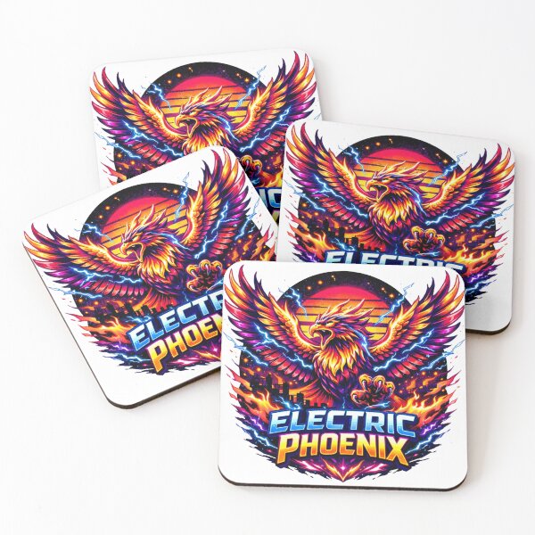 Item preview, Neon Electric Phoenix Retro Synthwave Style designed and sold by JonelleTshirts.