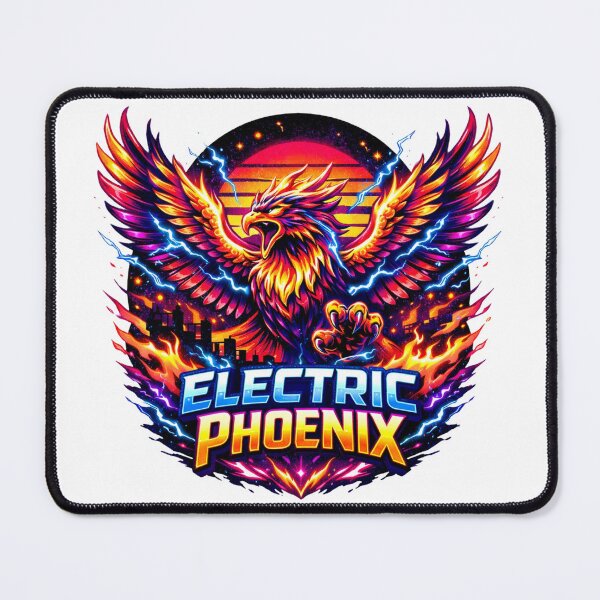 Item preview, Neon Electric Phoenix Retro Synthwave Style designed and sold by JonelleTshirts.