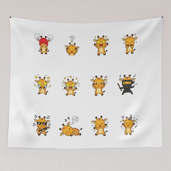 Item preview, Cute Giraffe Emoji Sticker Pack designed and sold by RamyGallery.