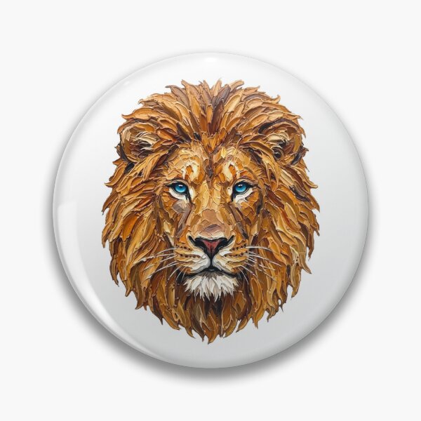 Item preview, Majestic Lion Portrait Impasto Oil Painting Art designed and sold by EvrmoodCo.