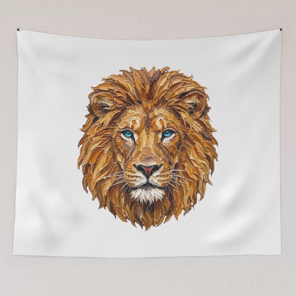 Item preview, Majestic Lion Portrait Impasto Oil Painting Art designed and sold by EvrmoodCo.