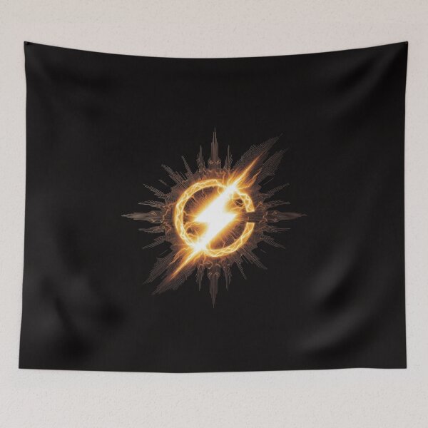 Item preview, Vintage retro-futuristic Sci fi Lightning Strike on deep space black. designed and sold by CodellCreations.