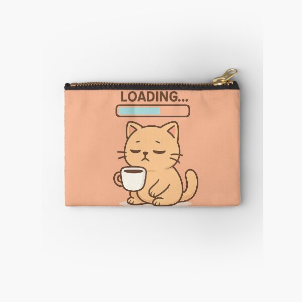 Item preview, Coffee Loading Cat – Sleepy Funny Programmer Kitty Sticker designed and sold by PixelPicsStudio.