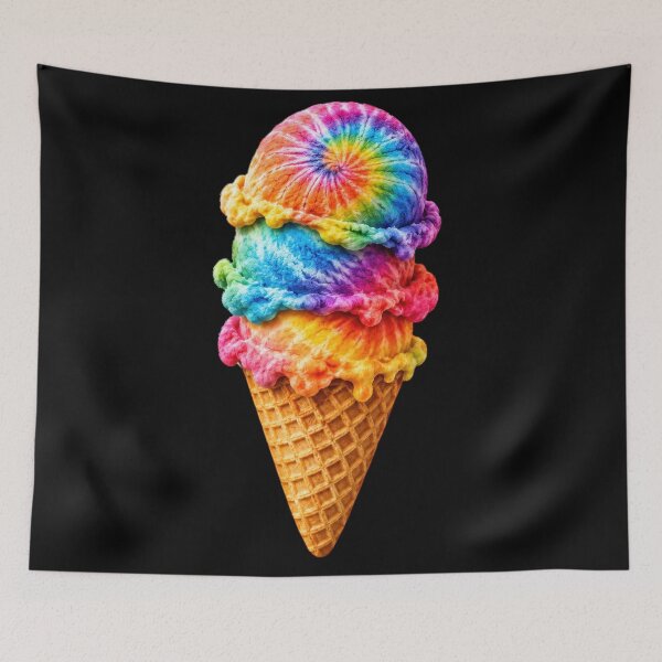 Item preview, Rainbow Tie-Dye Ice Cream Cone designed and sold by jgvisualarts.
